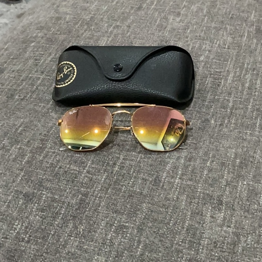 Ray-Ban copper Rose Gold Frame Sunglasses with Pink Lenses
